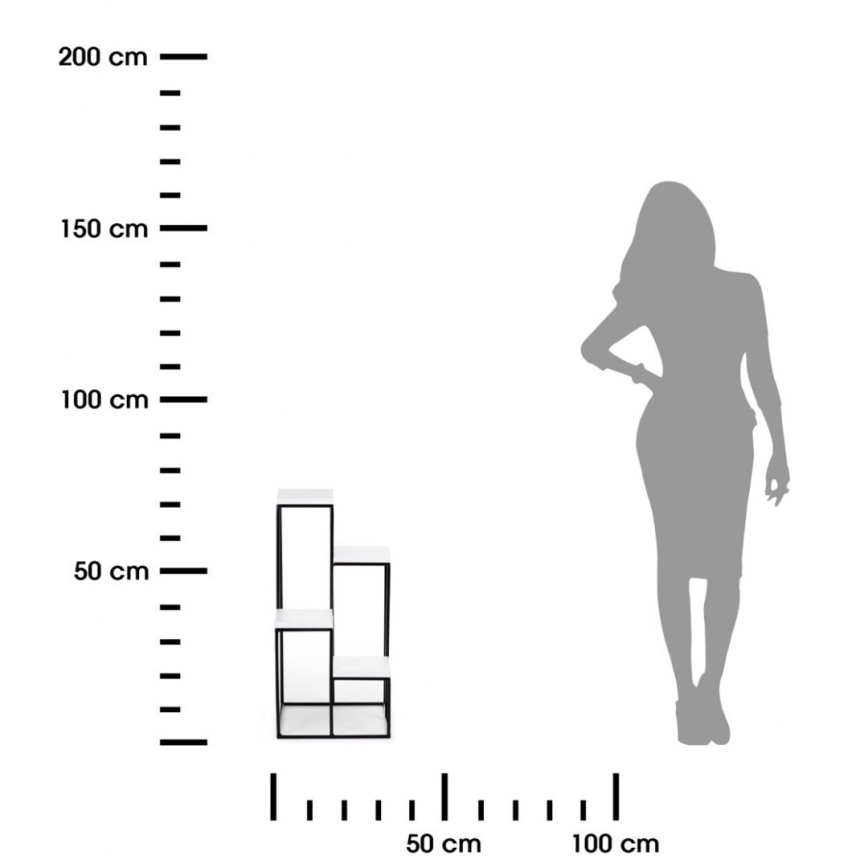 Suporte para plantas KASKADA 70x34 preto/branco