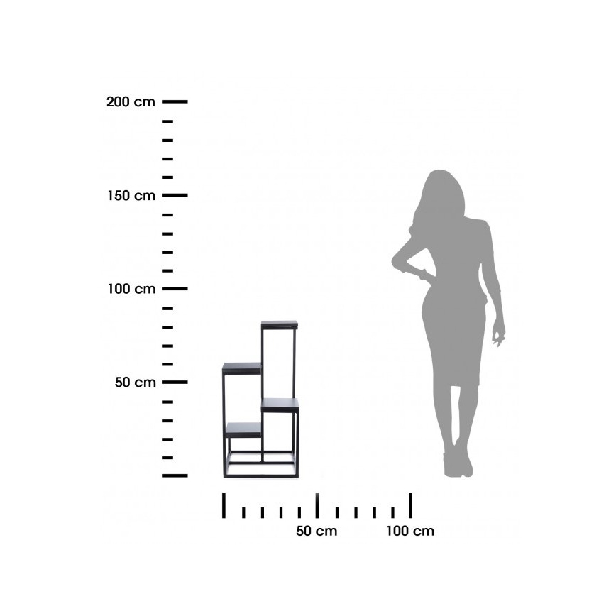 Suporte para plantas KASKADA 79x40 preto