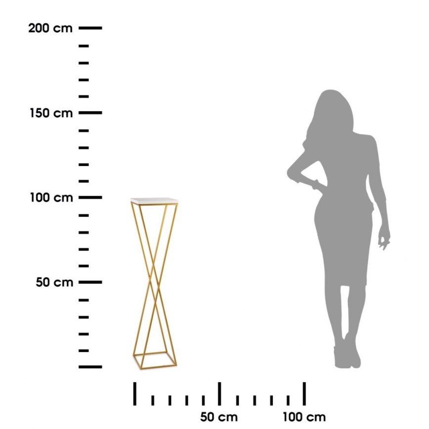 Suporte para plantas LOFT 100x24 cm dourado/branco