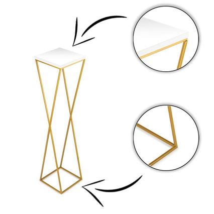 Suporte para plantas LOFT 100x24 cm dourado/branco