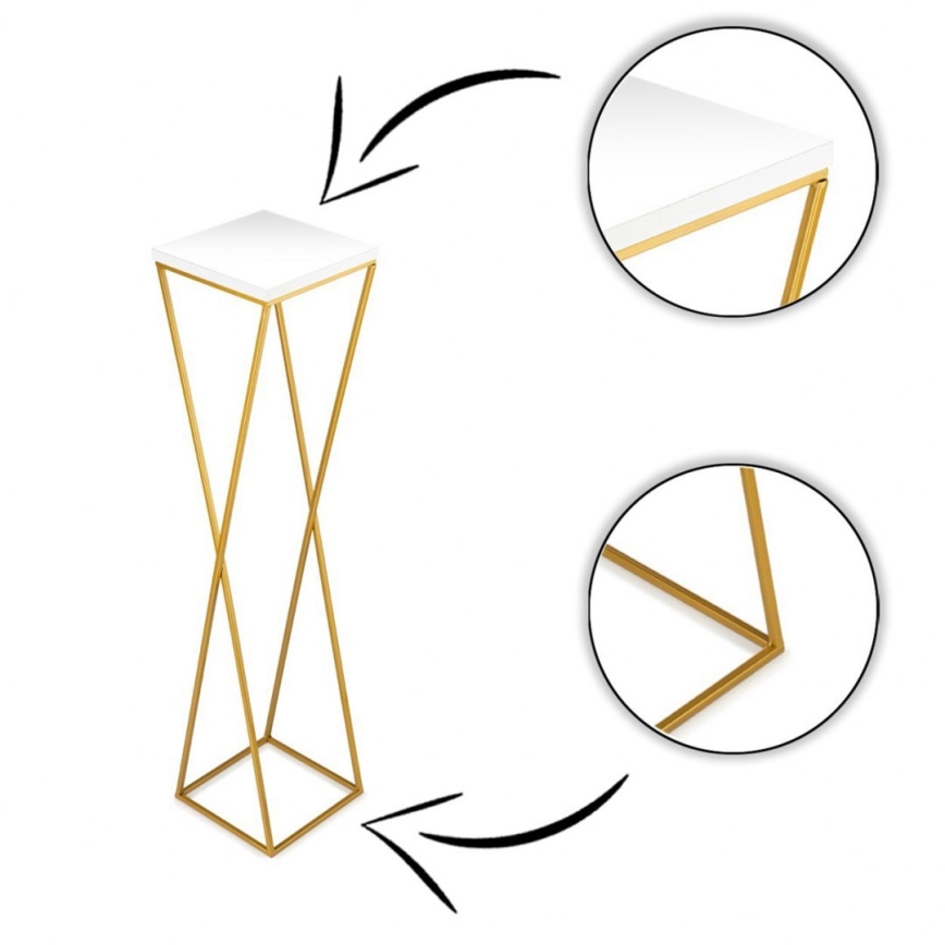 Suporte para plantas LOFT 100x24 cm dourado/branco