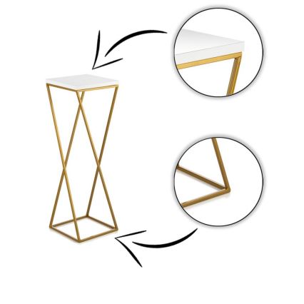 Suporte para plantas LOFT 70x24 cm dourado/branco