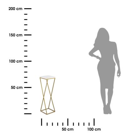 Suporte para plantas LOFT 70x24 cm dourado/branco