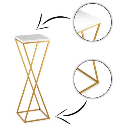 Suporte para plantas LOFT 70x24 cm dourado/branco