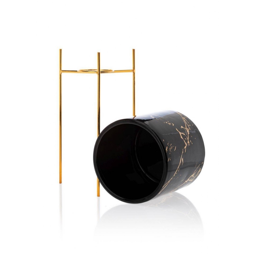 Suporte para flores NILA 32,5x13 cm preto/dourado