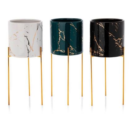 Suporte para flores NILA 32,5x13 cm verde/dourado