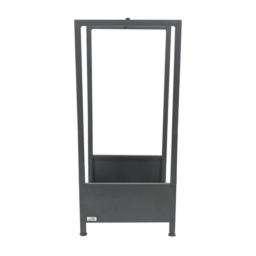 Suporte para lenha 39x35x76 cm preto