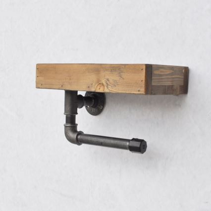 Suporte para papel higiénico com prateleira BORU 28x16 cm abeto