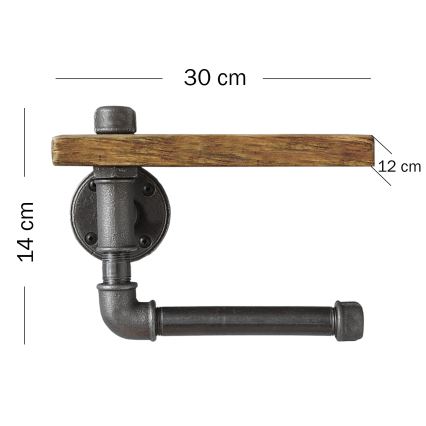 Suporte para papel higiénico com prateleira BORU 30x14 cm abeto