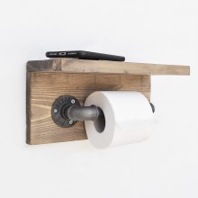 Suporte para papel higiénico com prateleira BORURAF 14x30 spruce