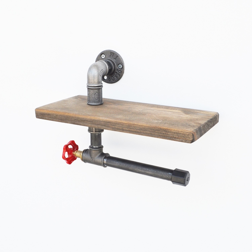 Suporte para papel higiénico com uma prateleira BORURAF 22x31 cm spruce