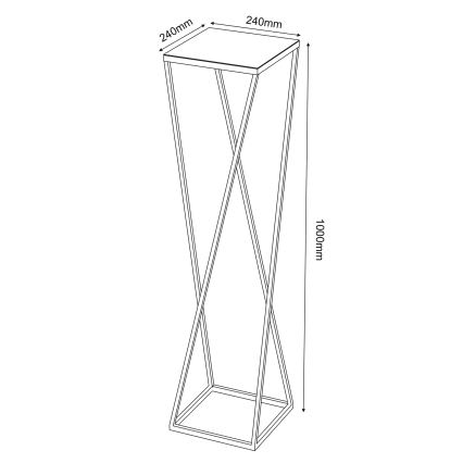 Suporte para plantas 100x24 cm preto