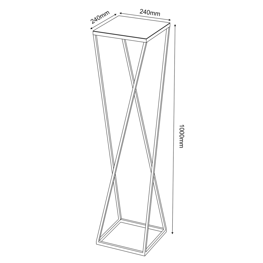 Suporte para plantas 100x24 cm preto