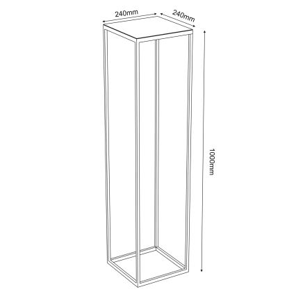 Suporte para plantas 100x24 cm preto