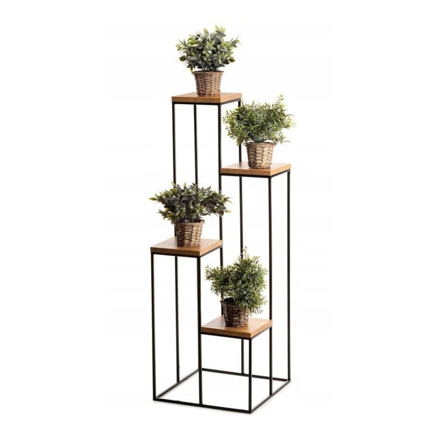 Suporte para plantas 110x40 cm preto/marrom