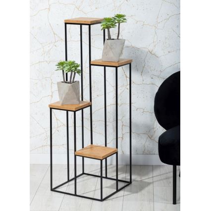 Suporte para plantas 110x40 cm preto/marrom