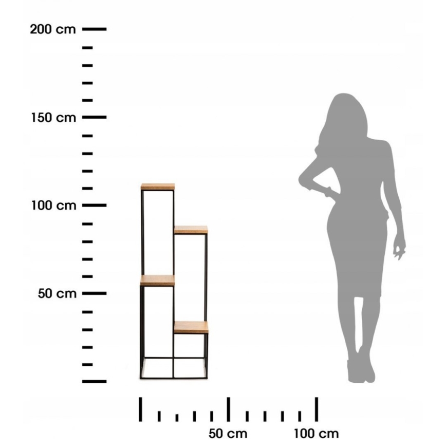 Suporte para plantas 110x40 cm preto/marrom