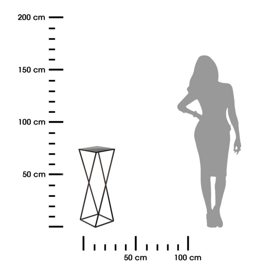 Suporte para plantas 70x24 cm preto