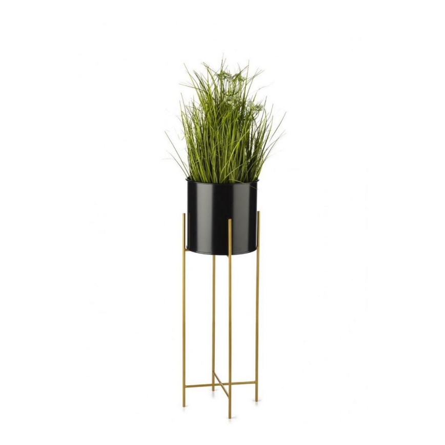 Suporte para plantas 75x17 cm preto/dourado