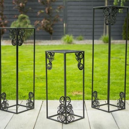 Suporte para plantas 80x24 cm preto