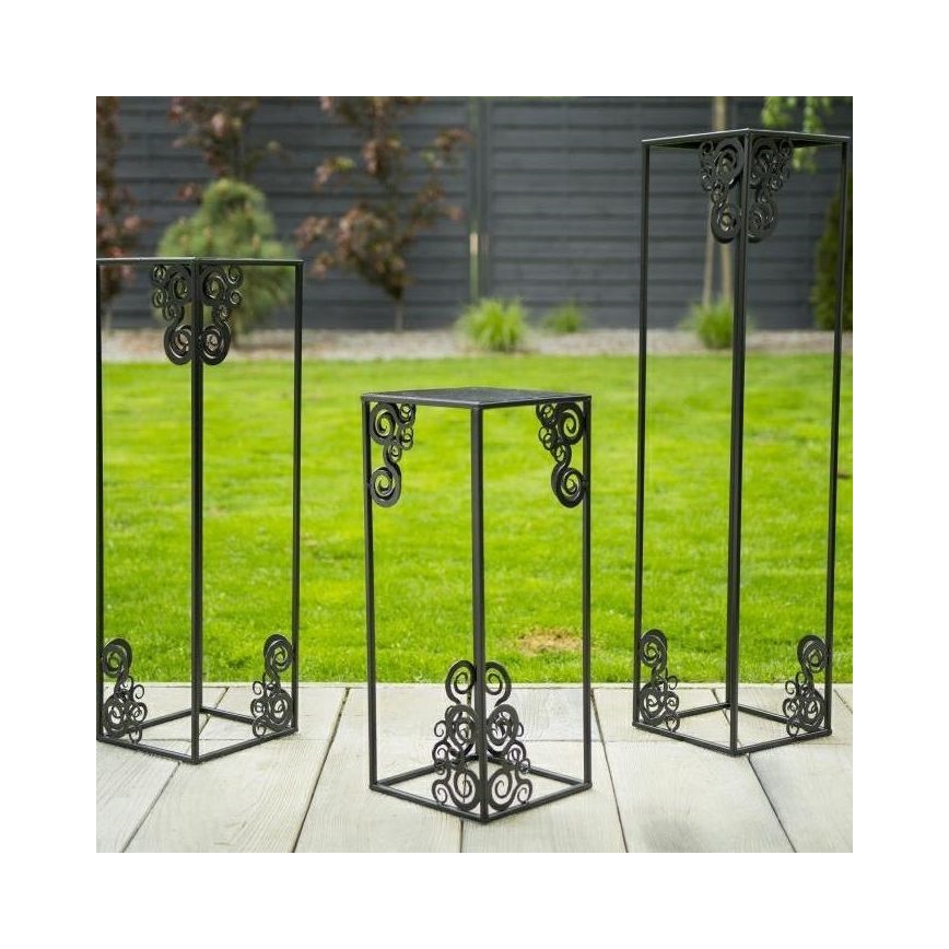 Suporte para plantas 80x24 cm preto