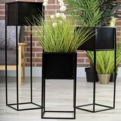 Suporte para plantas 90x24 cm preto