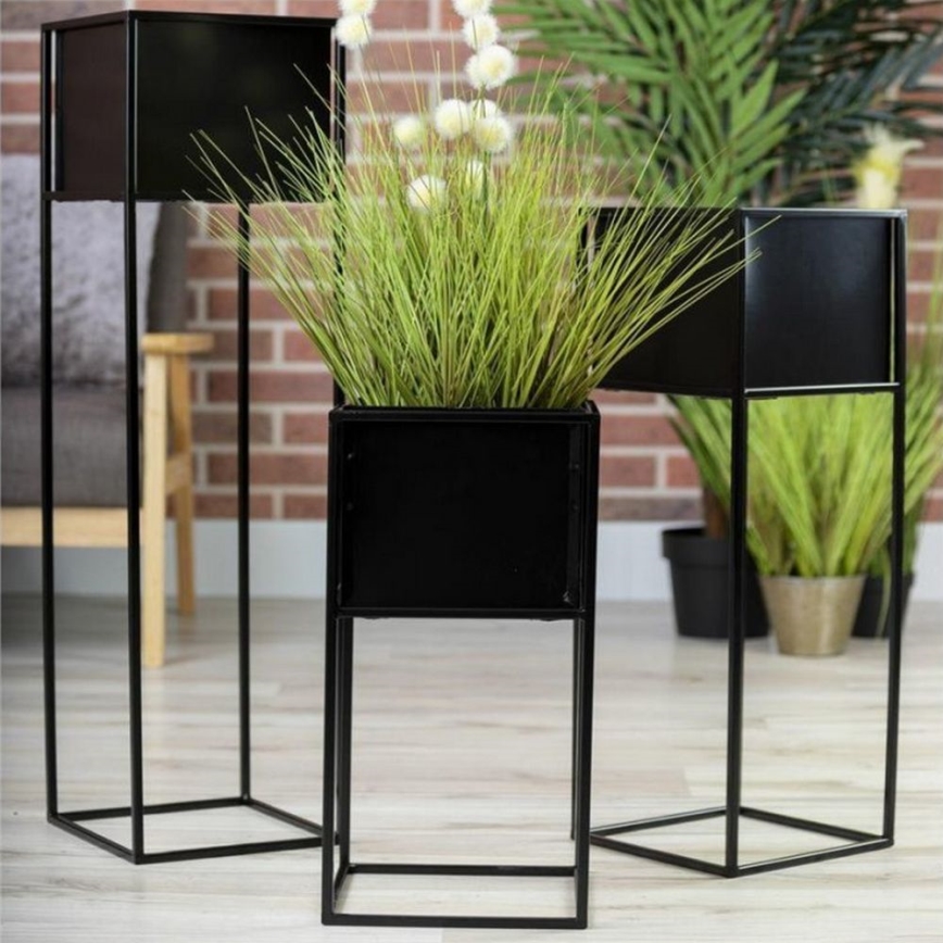 Suporte para plantas 90x24 cm preto