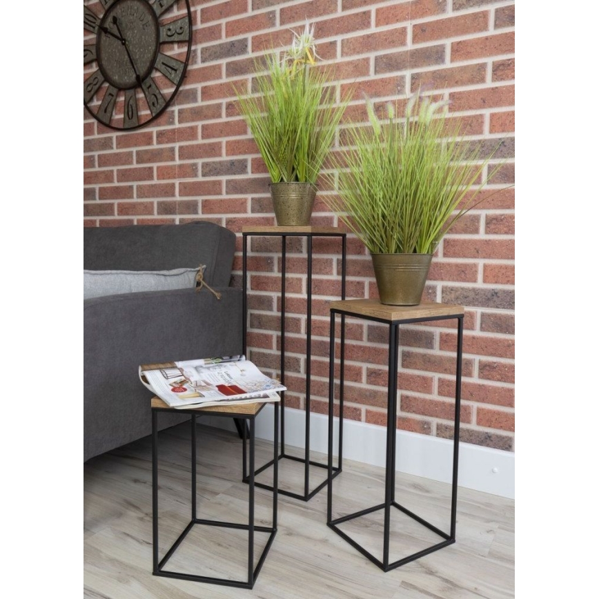 Suporte para plantas BASICLOFT 60x24 preto/marrom