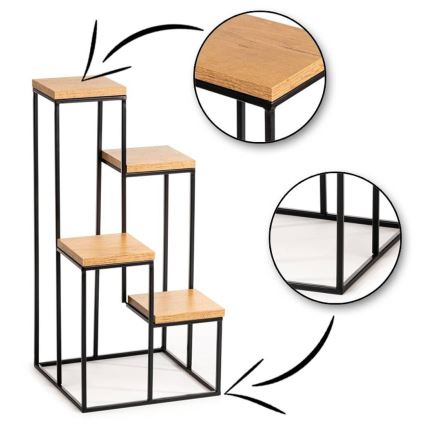 Suporte para plantas KASKADA 70x34 preto/marrom