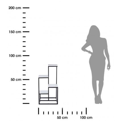 Suporte para plantas KASKADA 79x40 preto/branco