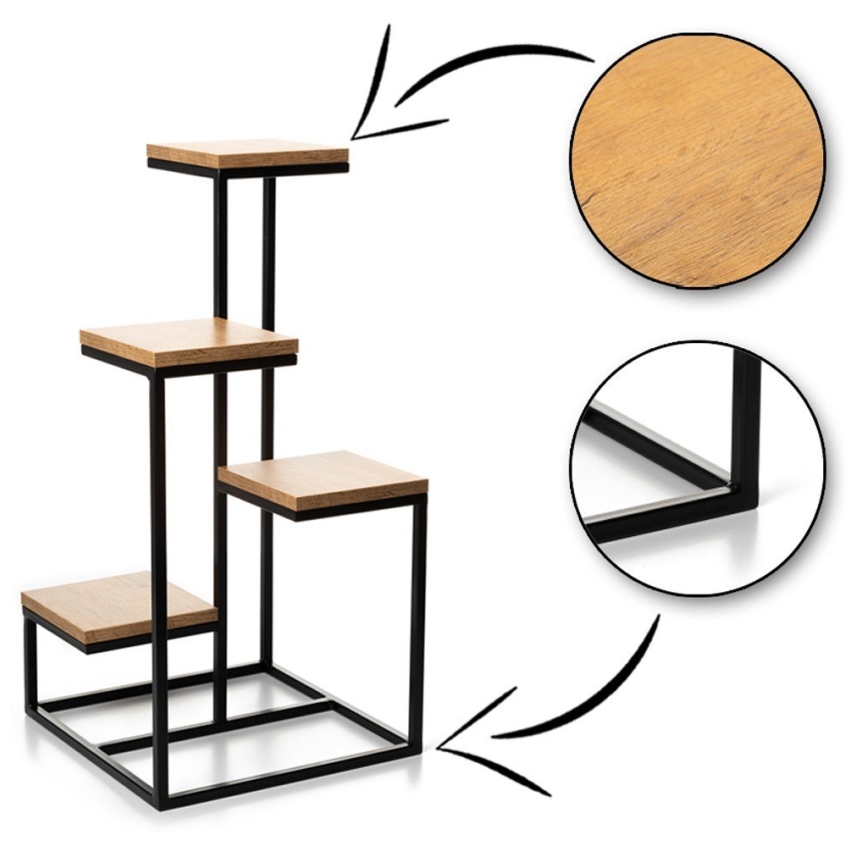 Suporte para plantas KASKADA 79x40 preto/marrom