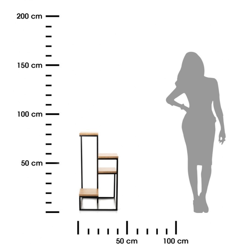 Suporte para plantas KASKADA 79x40 preto/marrom