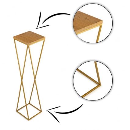 Suporte para plantas LOFT 100x24 cm dourado/marrom