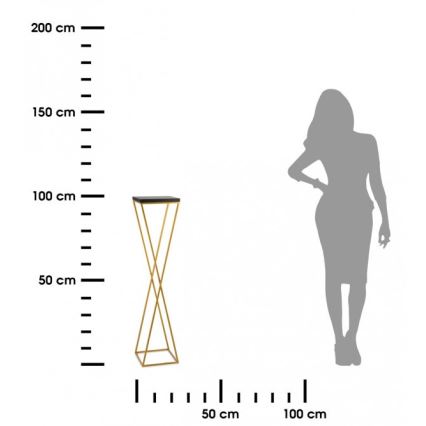 Suporte para plantas LOFT 100x24 cm dourado/preto