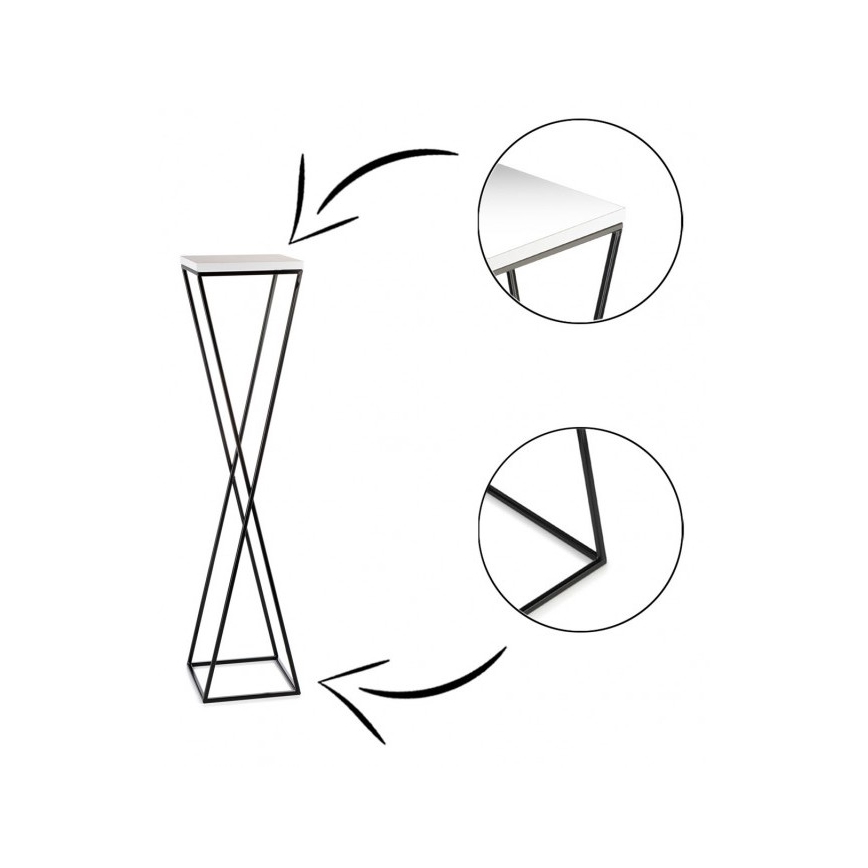 Suporte para plantas LOFT 100x24 cm preto/branco