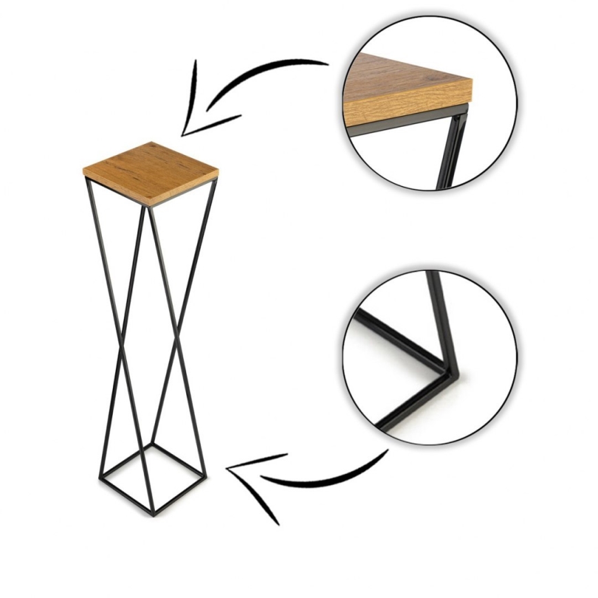 Suporte para plantas LOFT 100x24 cm preto/marrom