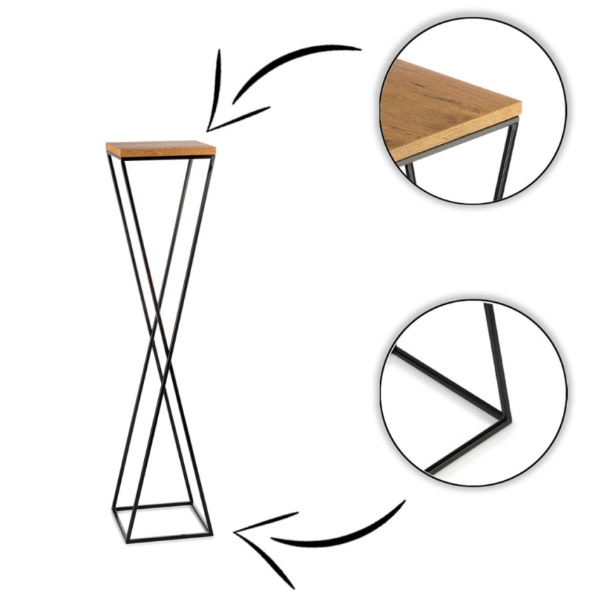 Suporte para plantas LOFT 100x24 cm preto/marrom