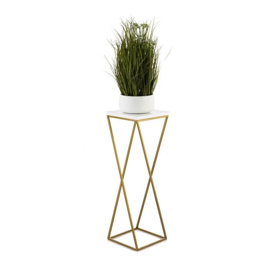 Suporte para plantas LOFT 70x24 cm dourado/branco