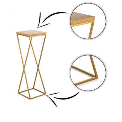 Suporte para plantas LOFT 70x24 cm dourado/marrom