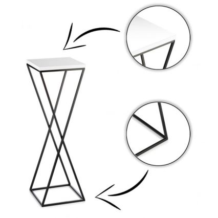 Suporte para plantas LOFT 70x24 cm preto/branco