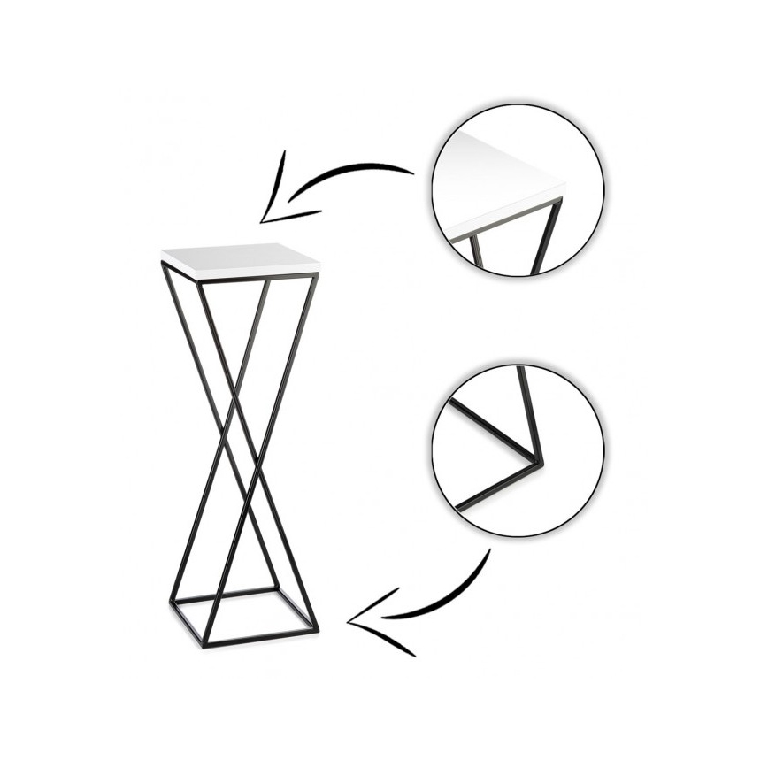 Suporte para plantas LOFT 70x24 cm preto/branco