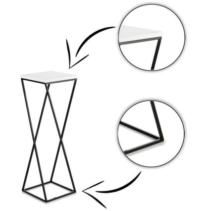 Suporte para plantas LOFT 70x24 cm preto/branco