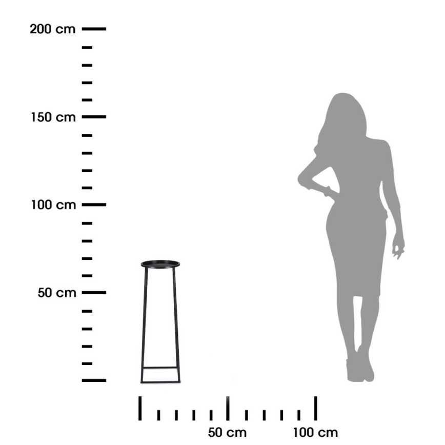 Suporte para plantas LOFT 70x24 cm preto