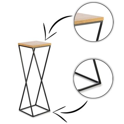 Suporte para plantas LOFT 70x24 cm preto/marrom