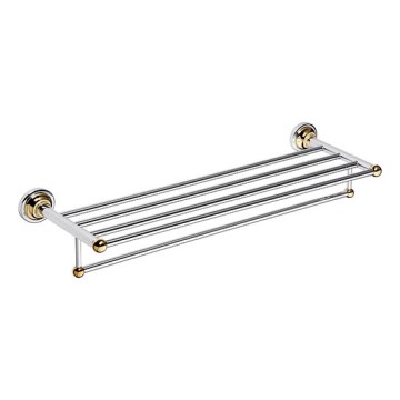 Suporte para toalhas 66,5 x 12 cm prateado/dourado