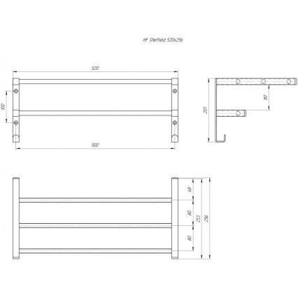Suporte para toalhas para radiador de casa de banho HF SHEFFIELD 52x25,6 cm branco