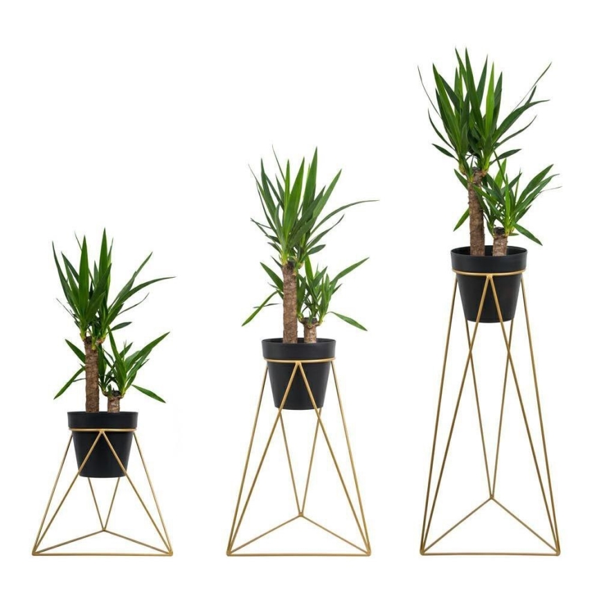 Suporte para vaso de flores TRIANGL 90x50 cm dourado