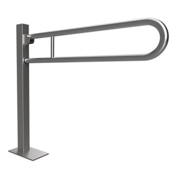 Suporte rebatível 15,3 x 87 cm, em aço inoxidável/prateado