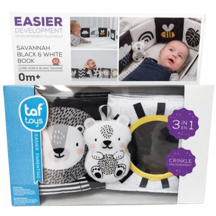 Taf Toys - Livro têxtil para crianças 3em1 savana