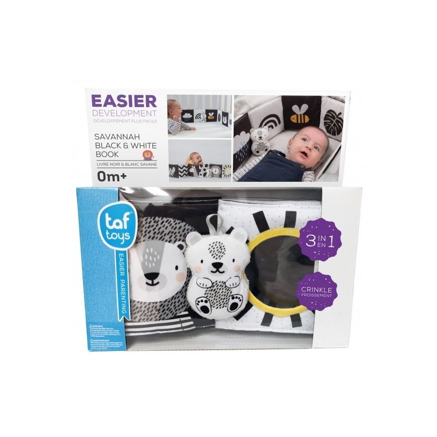 Taf Toys - Livro têxtil para crianças 3em1 savana